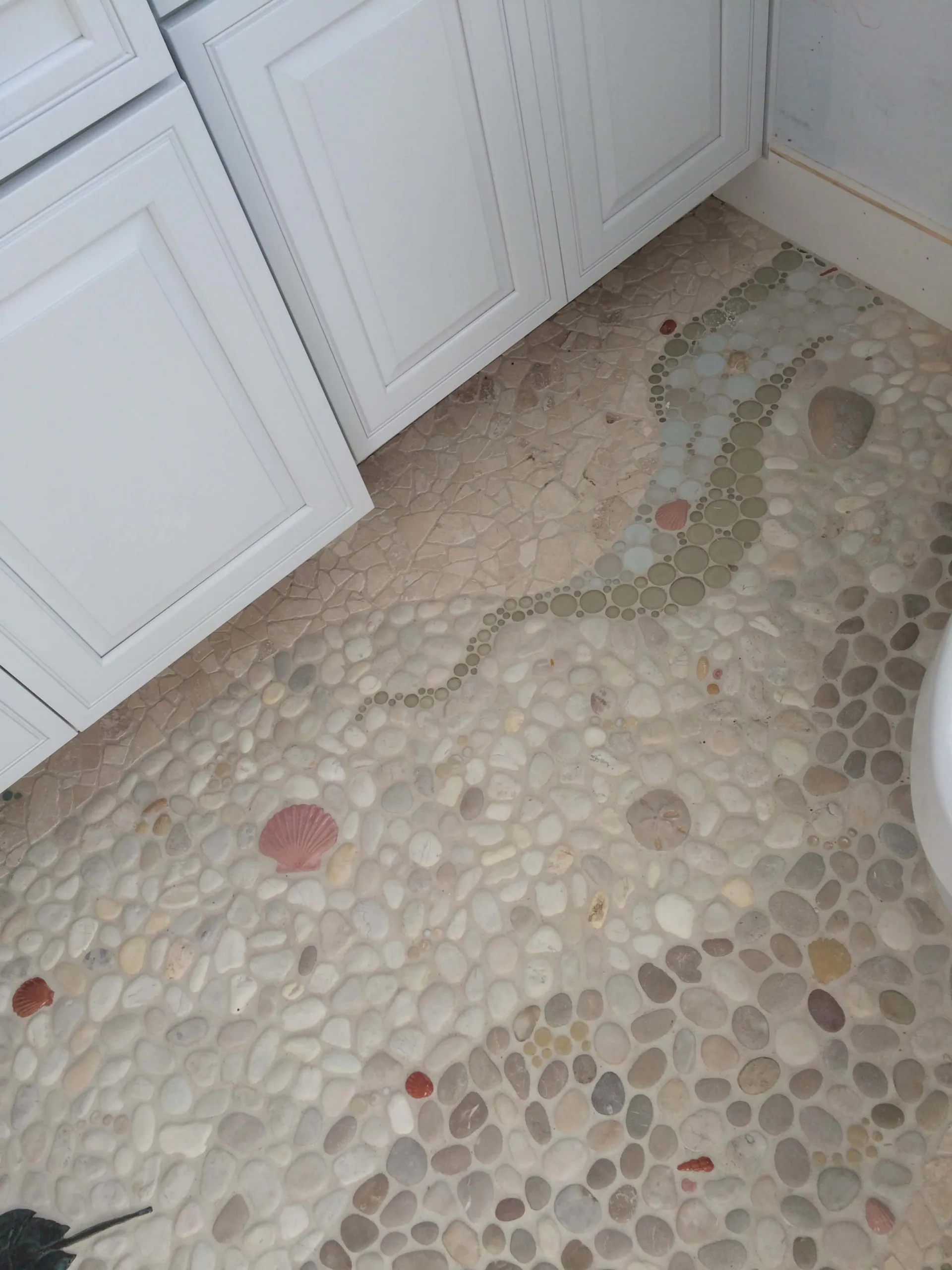 bathroom floor tile ocean theme