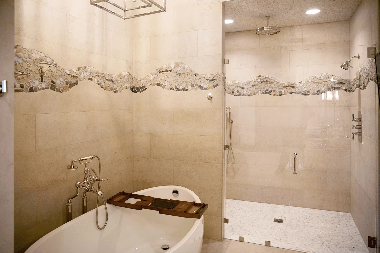 bathroom mosaic tile fish border