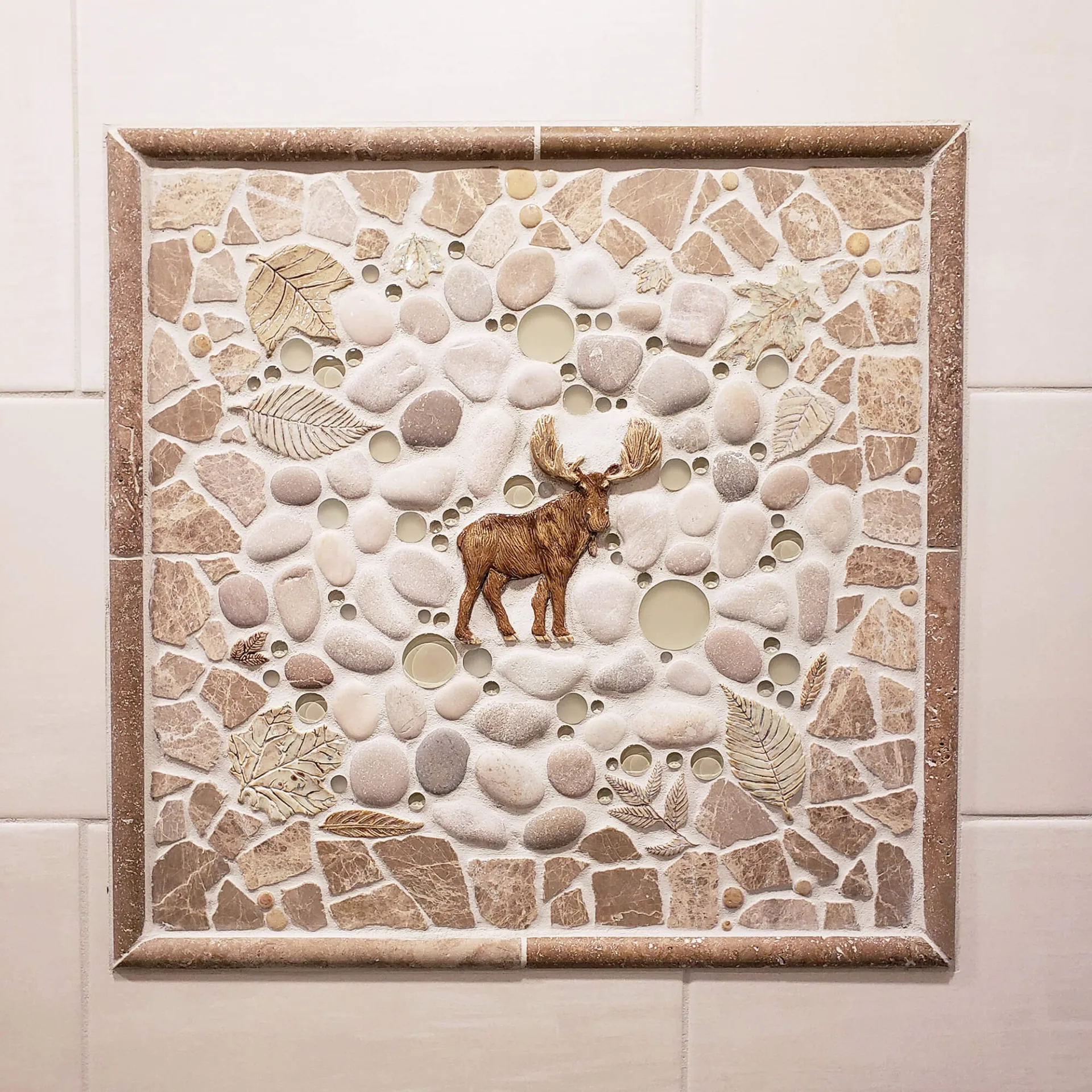 bathroom tile moose mural