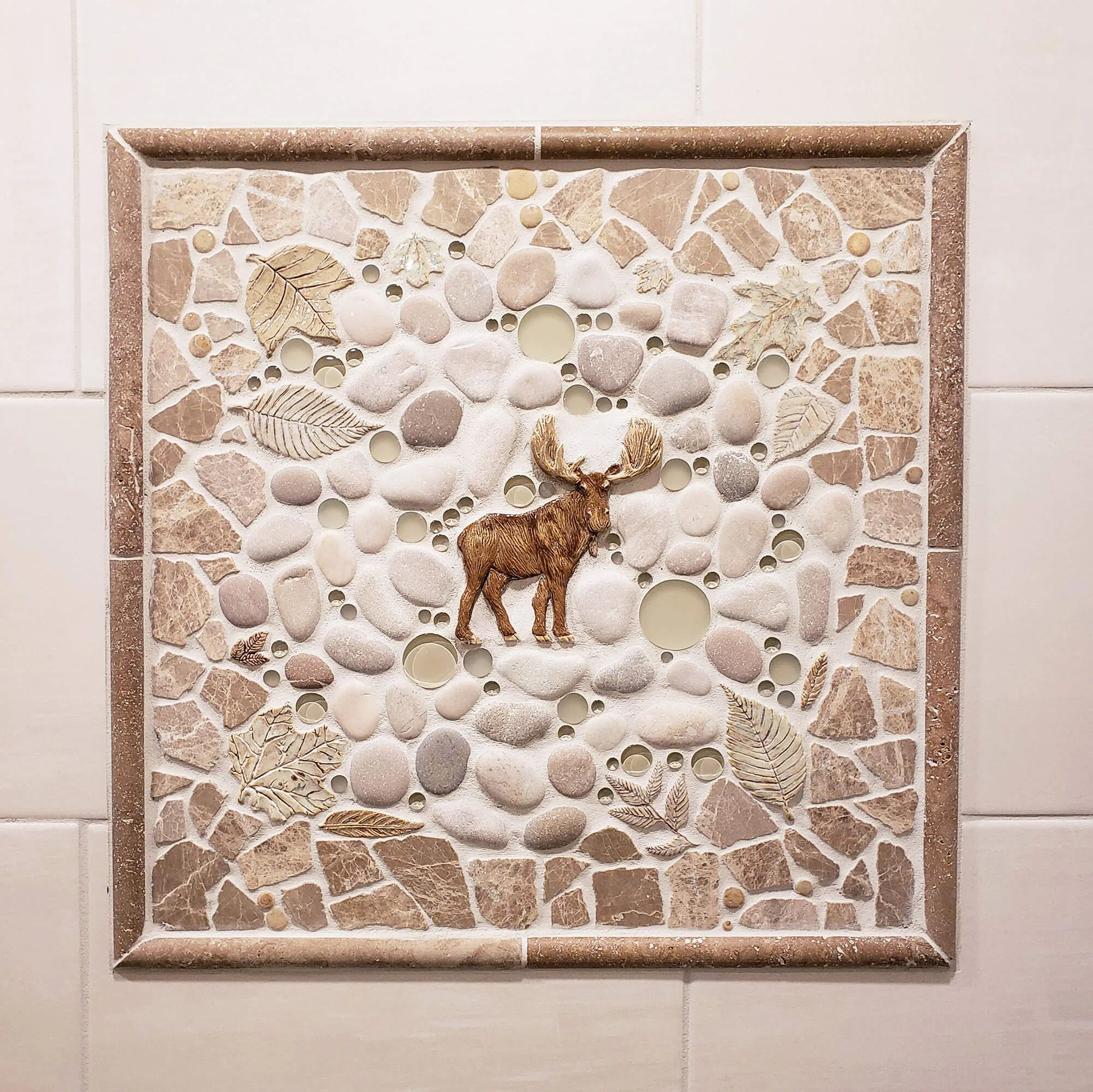 bathroom tile moose mural