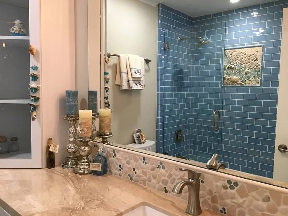 bathroom vanity border beachy mosaic