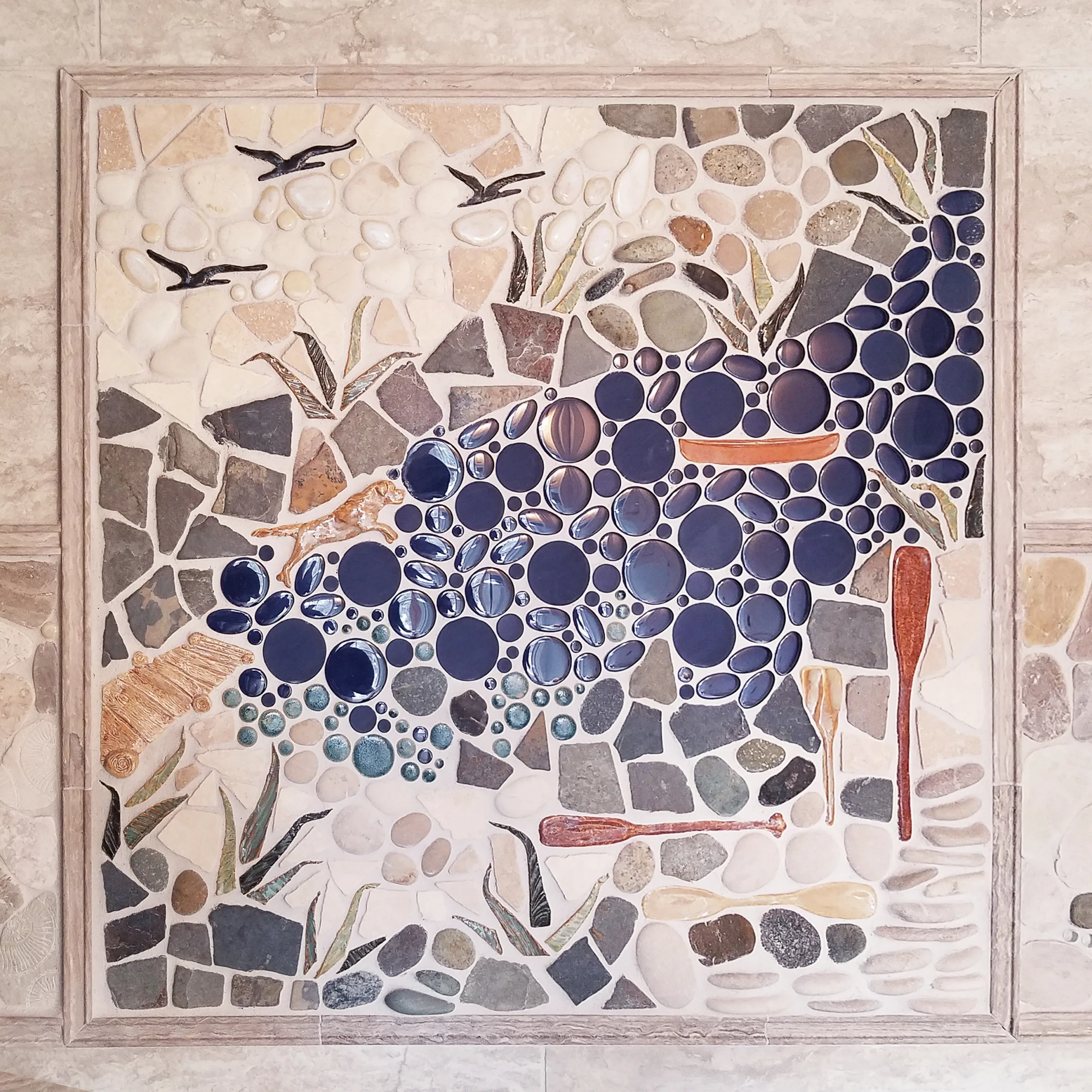 coastal farmhouse tile mural