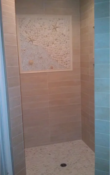 coastal shower mosaic tile mural