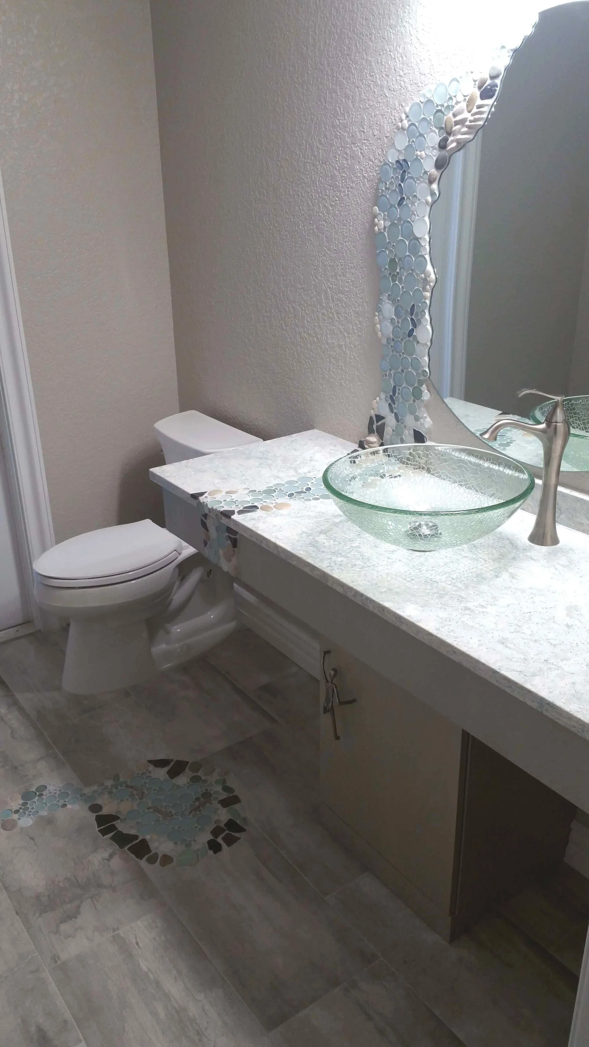 custom waterfall mosaic tile