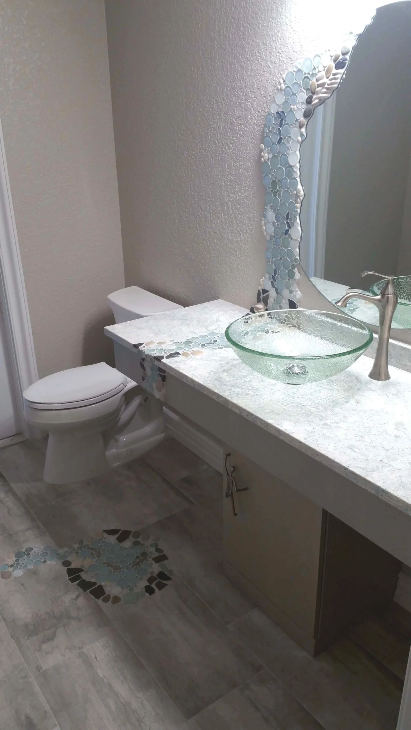 custom waterfall mosaic tile