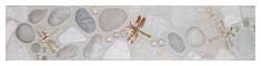 4"x18" "Dragonflies" mosaic tile border from the Lake, Pond, & River Dog Tile Collection by Wet Dog Tile Co.