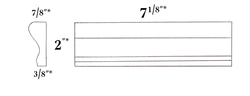 hound molding drawing diagram measurements