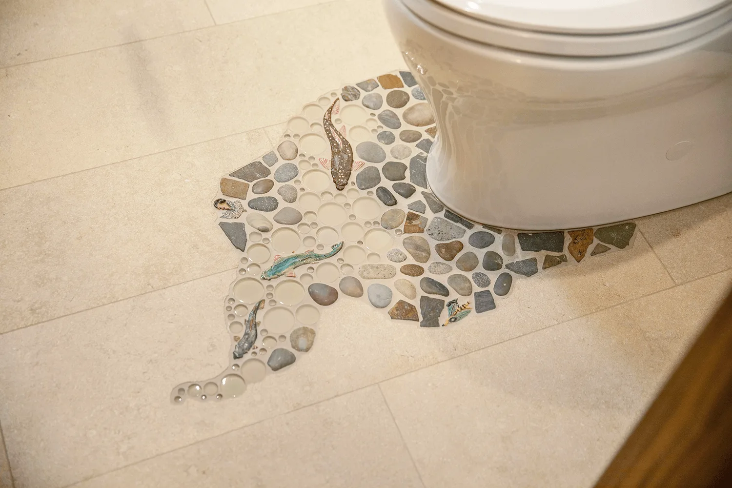 lake house bathroom fish tile