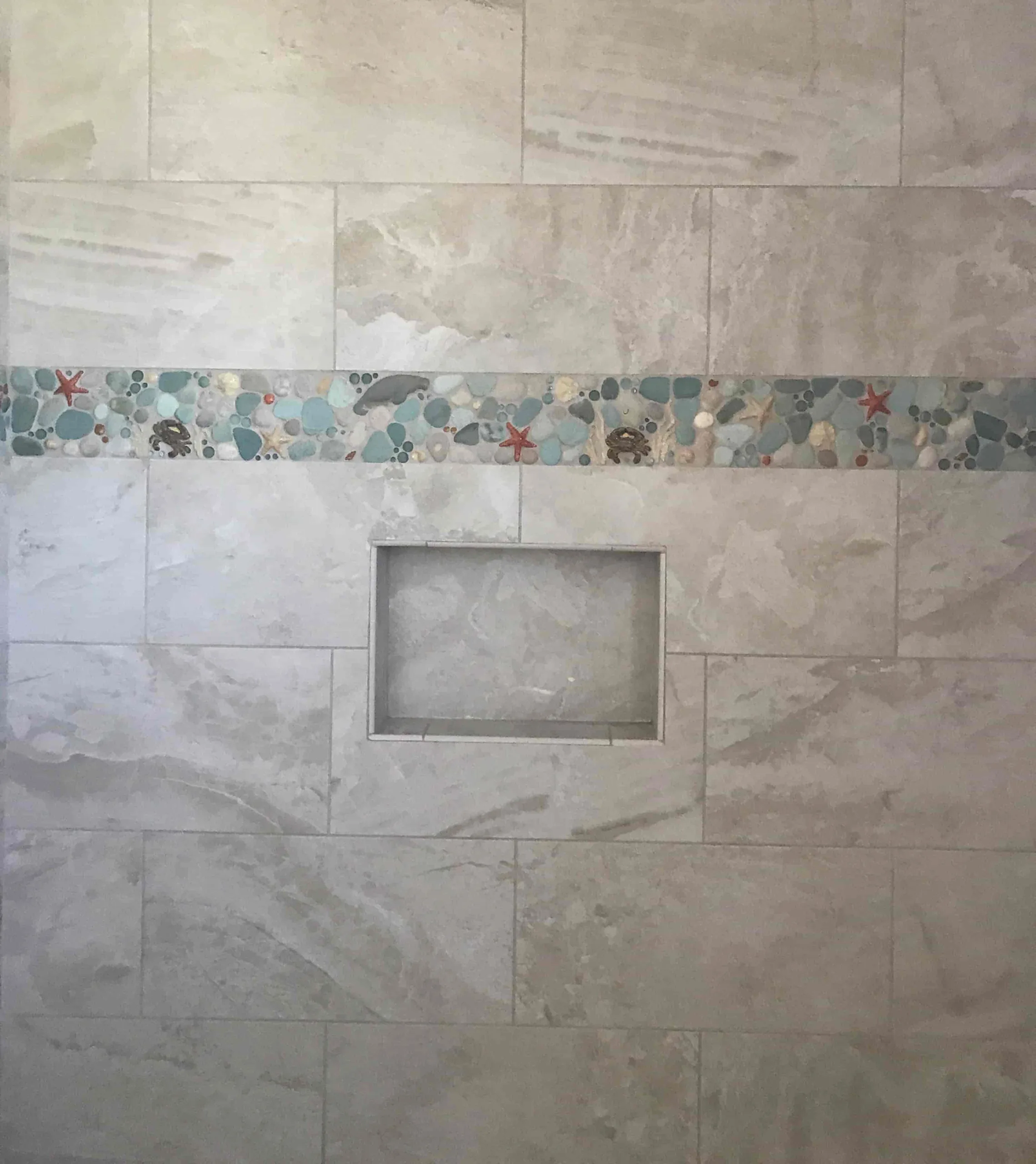 manatee border tile bathroom shower