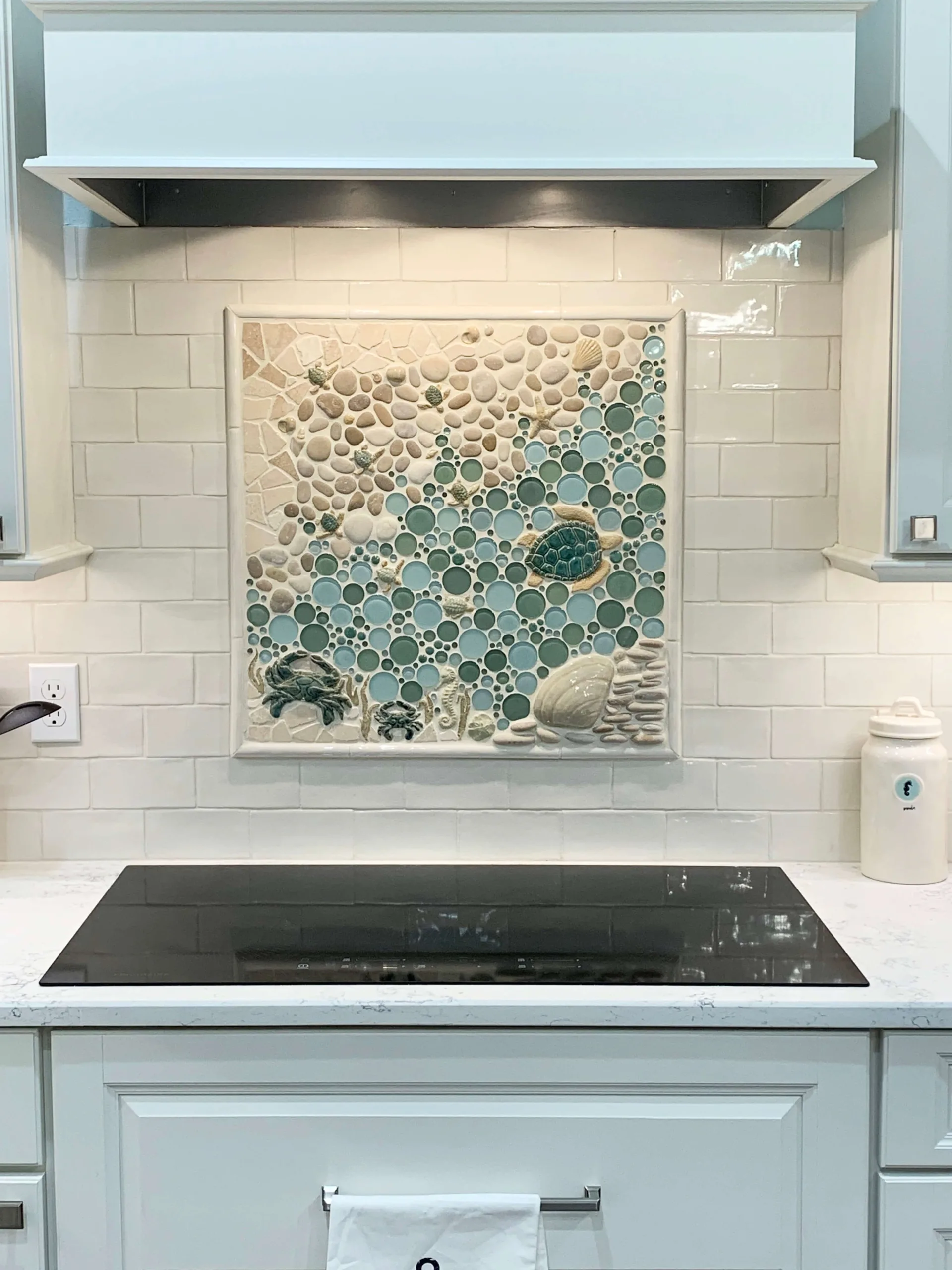 modern coastal kitchen backsplash tile