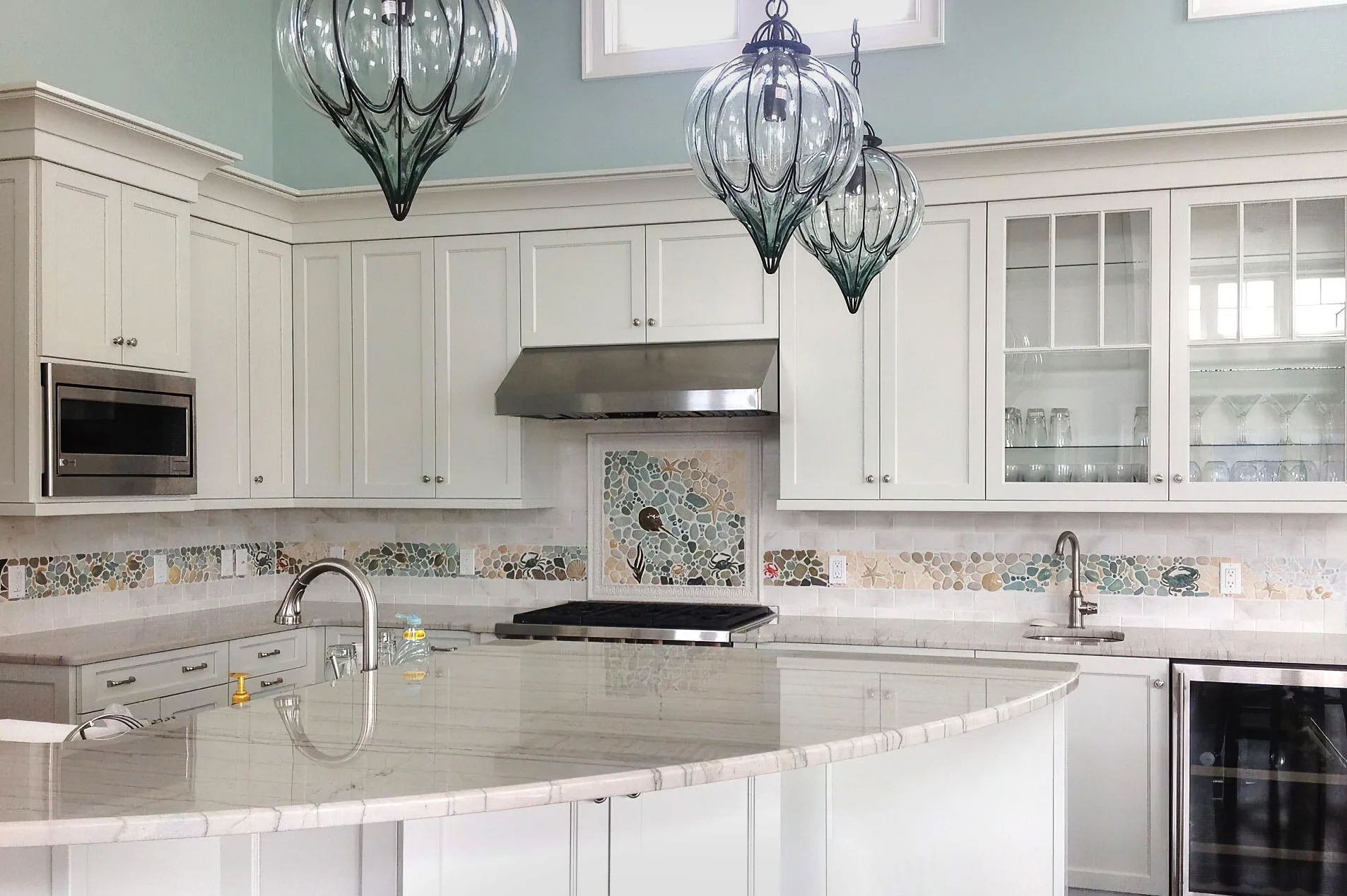 modern coastal mosaic tile designs