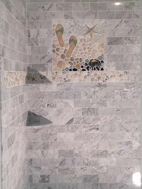 nautical beach mosaic tile mural border bathroom