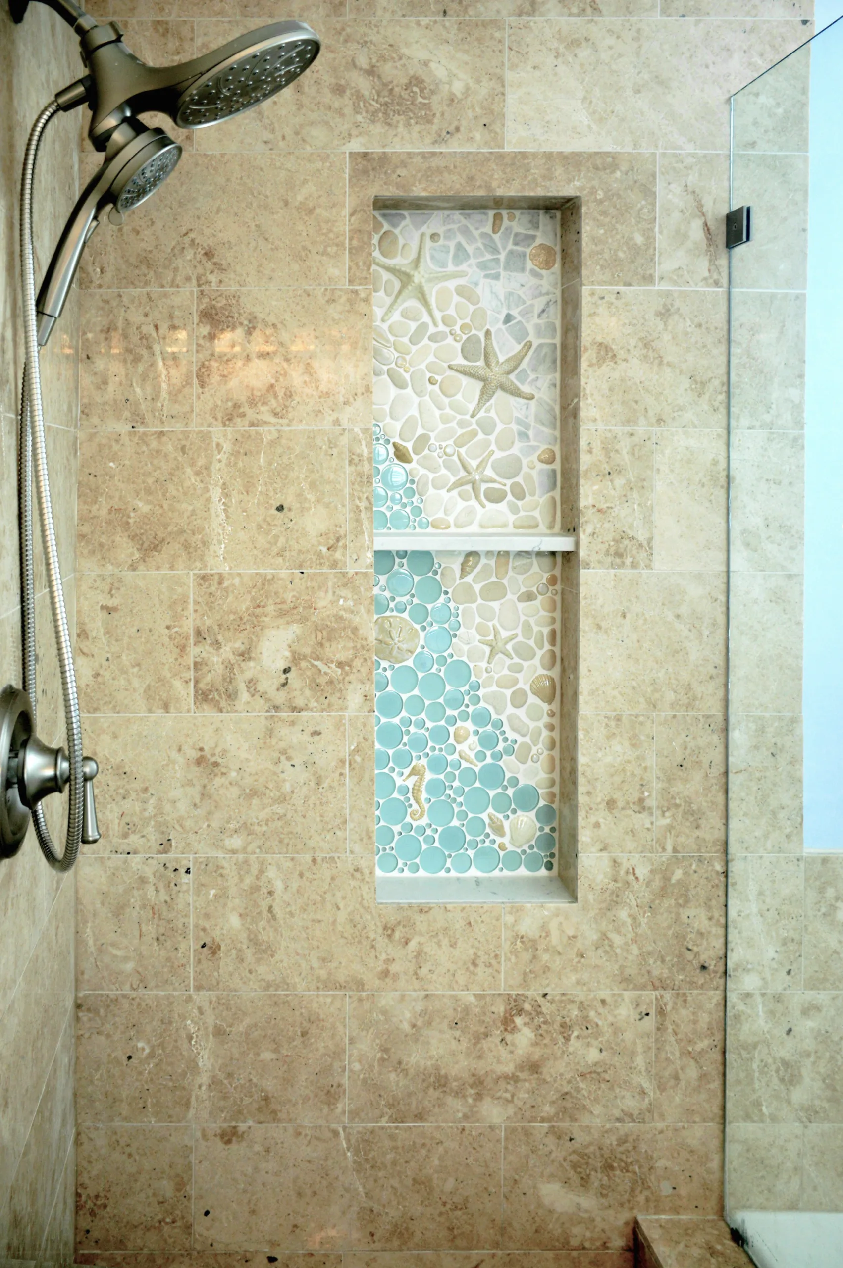 nautical shower niche tile mural