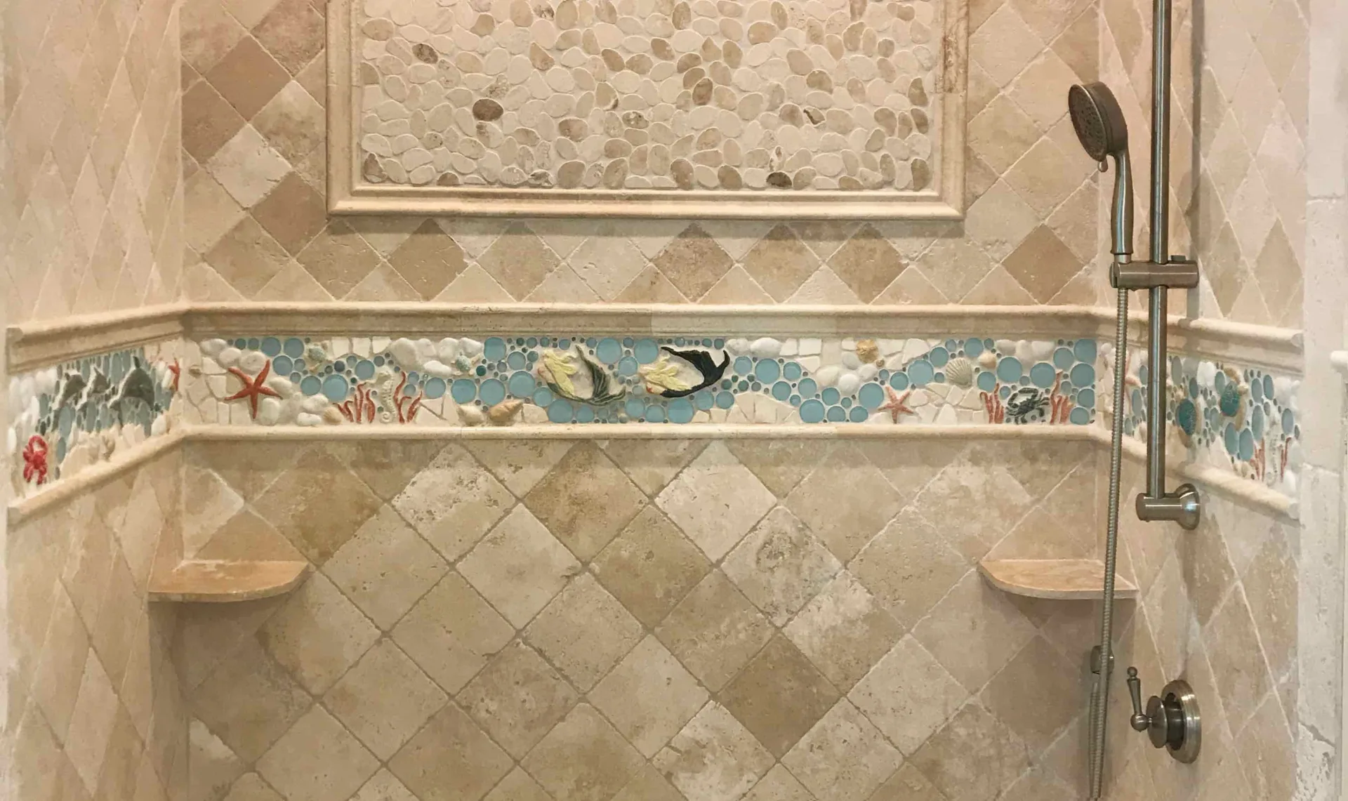 ocean bathroom shower tile border