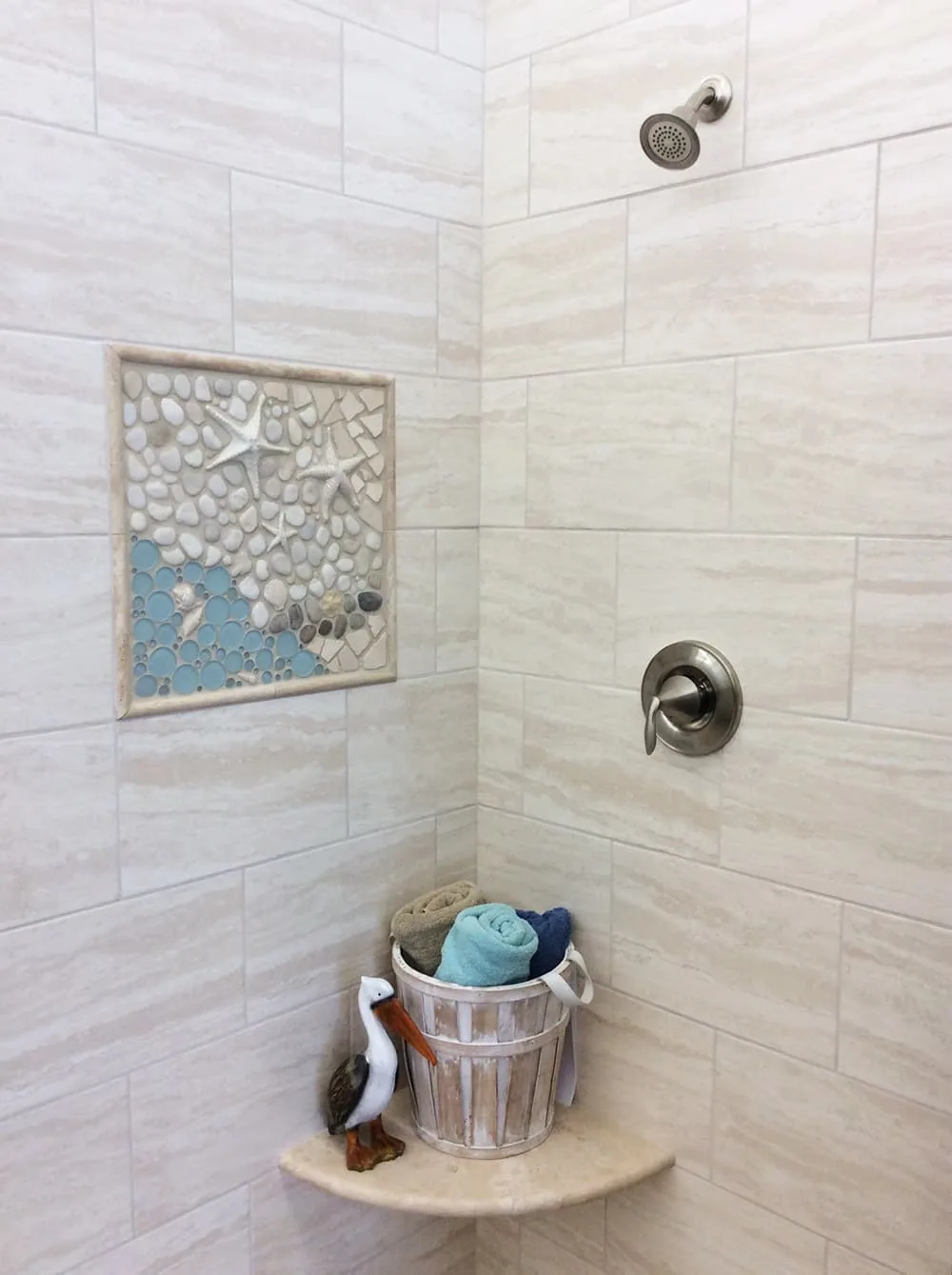 pool house bathroom tile mural