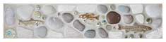 4"x18" "School of Fish" mosaic tile border from the Lake, Pond, & River Dog Tile Collection by Wet Dog Tile Co.