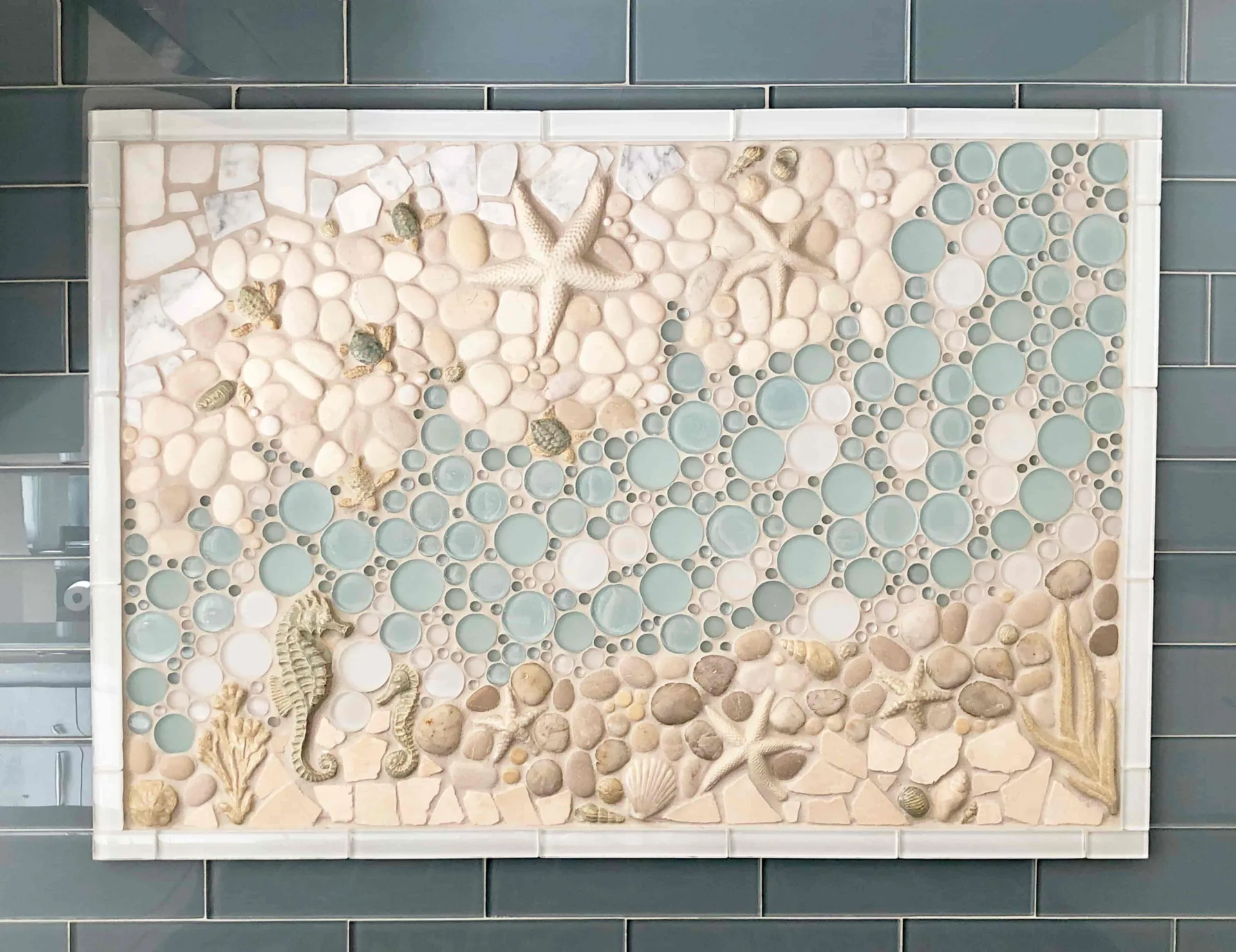 sea glass tile backsplash