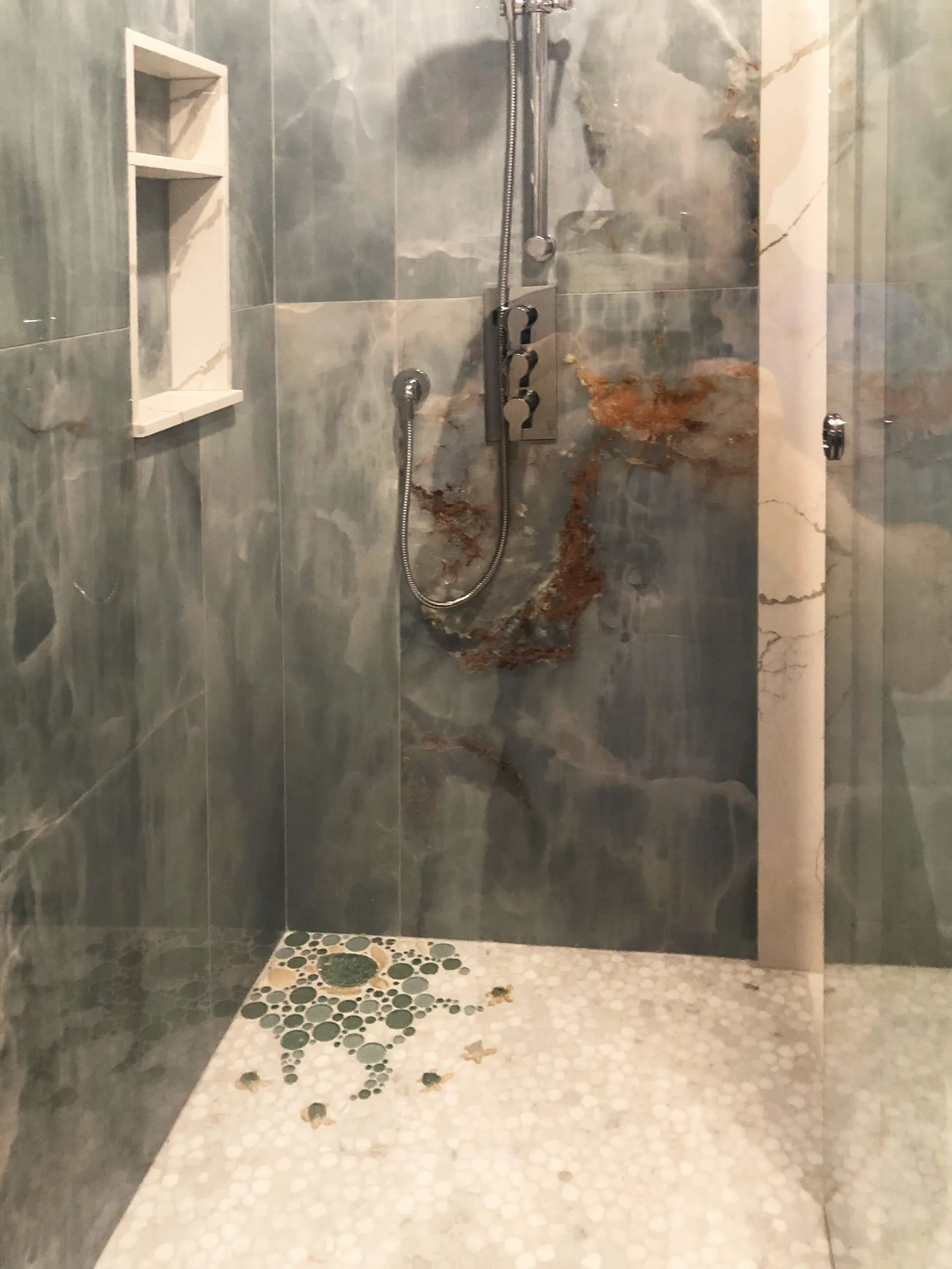 shower floor decorative mosaic tile