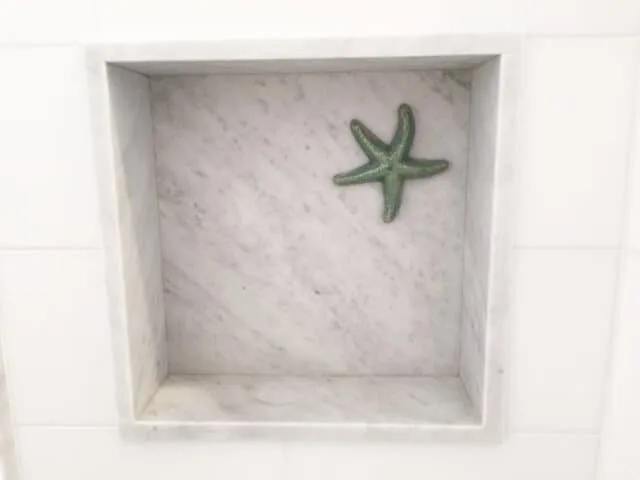 shower niche tile sea stars