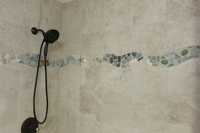 wavy freeform shower tile border