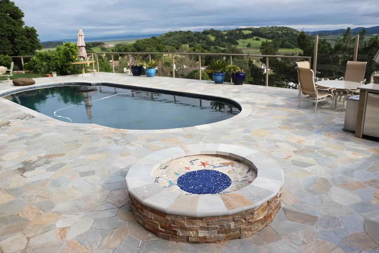 exterior patio fire ring tile