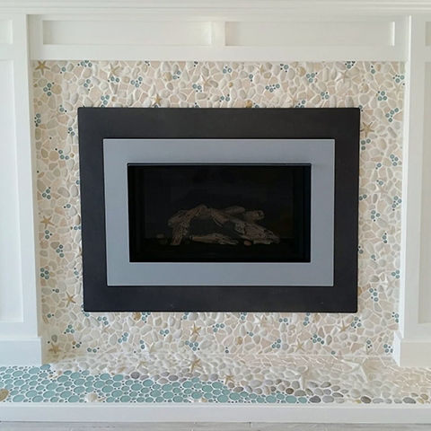 farmhouse coastal fireplace tile