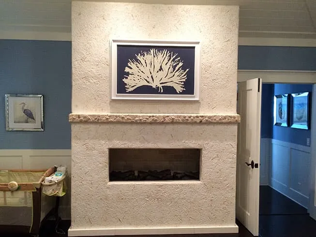 fireplace mantel tile idea