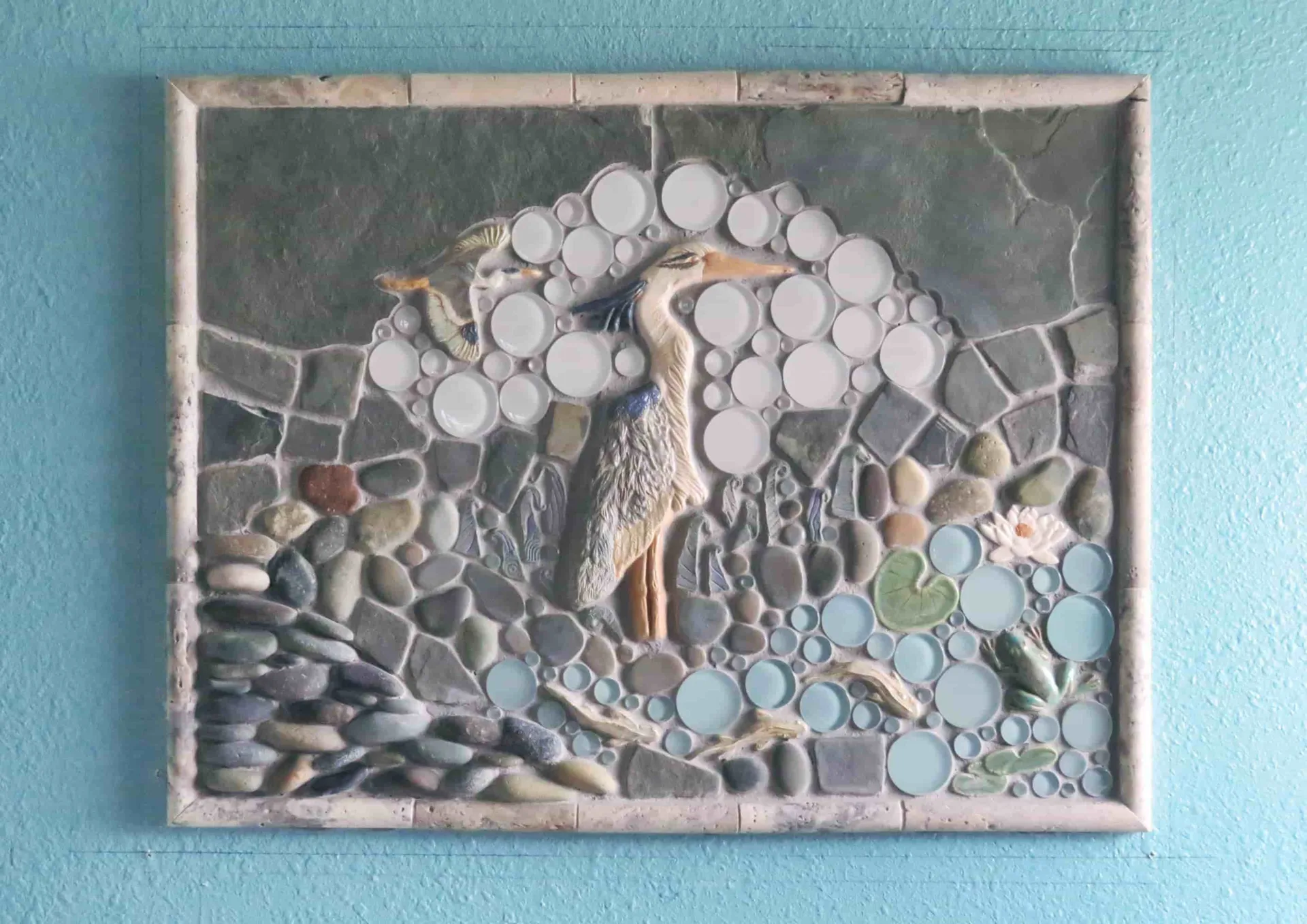 great blue heron tile