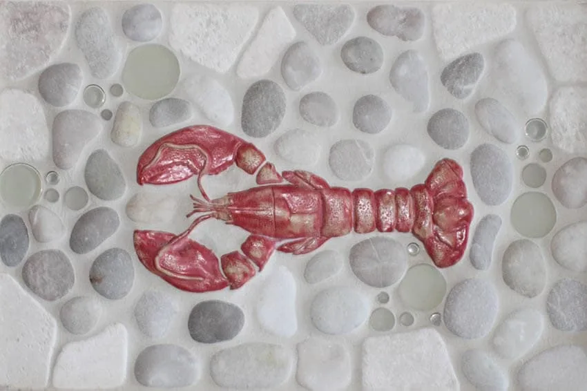 maine lobster tile mural