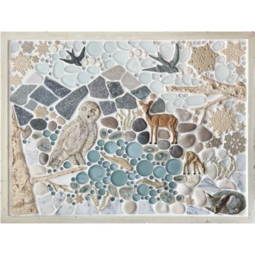 "After the Snowfall" Framed Tile Mosaic Mural