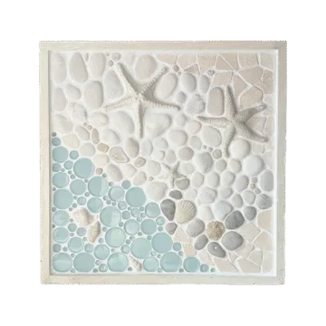 As the Tide Goes Out framed mosaic tile mural