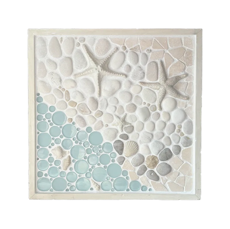 As the Tide Goes Out framed mosaic tile mural