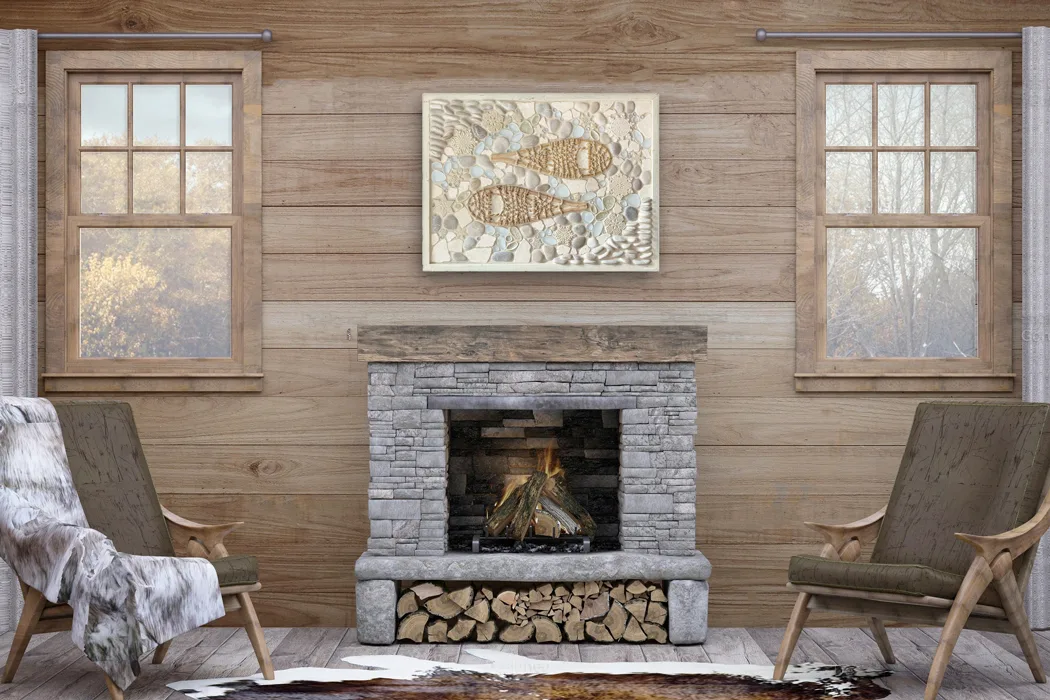 "A Walk in the Snow" Framed Tile Mosaic Mural 9 "A Walk in the Snow" Framed Tile Mosaic Mural - Image 9