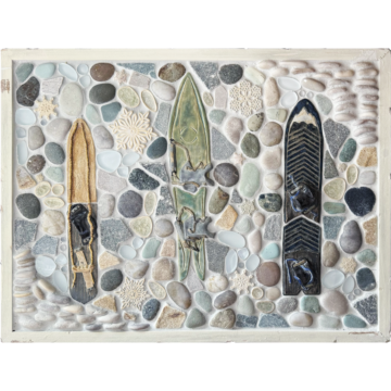 Vintage Boards - Arctic framed mosaic tile mural