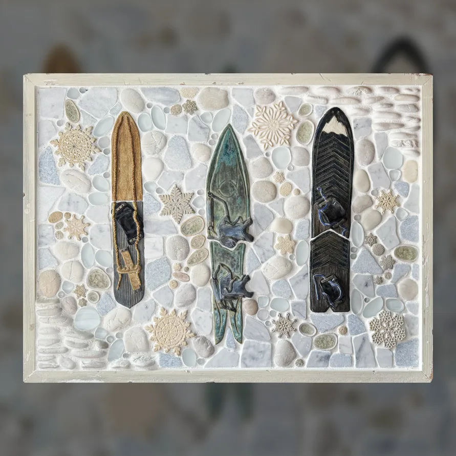 mural boards snowy framed tile