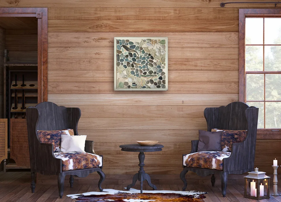 "River Run" Framed Tile Mosaic Mural 2 "River Run" Framed Tile Mosaic Mural - Image 2