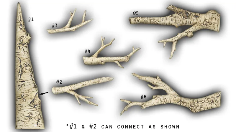 Branches - 5"-11" Glazed Ceramic Tiles 1 Branches - 5"-11" Glazed Ceramic Tiles