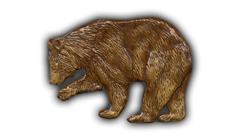 Medium Brown Bear (Left) - 6" Glazed Ceramic Tile 1 Medium Brown Bear (Left) - 6" Glazed Ceramic Tile