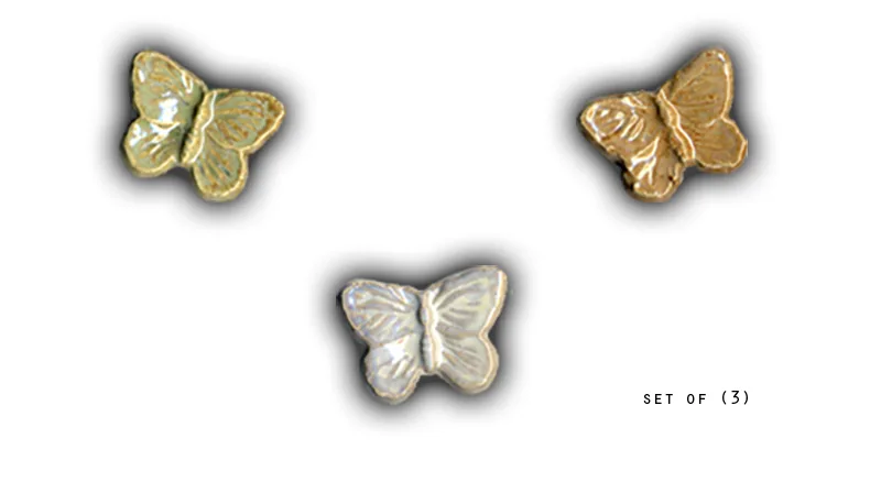 Butterflies - 1" Glazed Ceramic Tiles 1 Butterflies - 1" Glazed Ceramic Tiles