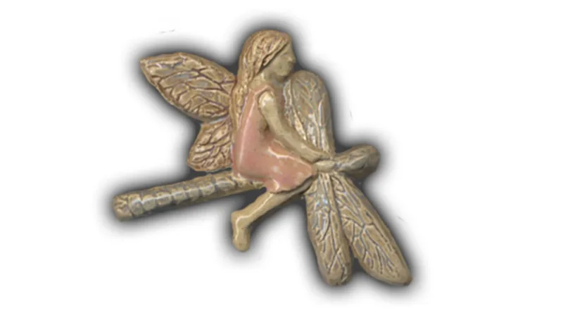 Fairy on Dragonfly - 5" Glazed Ceramic Tile 1 Fairy on Dragonfly - 5" Glazed Ceramic Tile