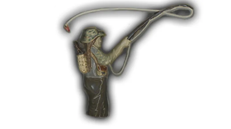 Fly Fisherwoman (with Braid) - 9" Glazed Ceramic Tile