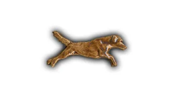 Jumping Dog (Pup) - 3" Glazed Ceramic Tile