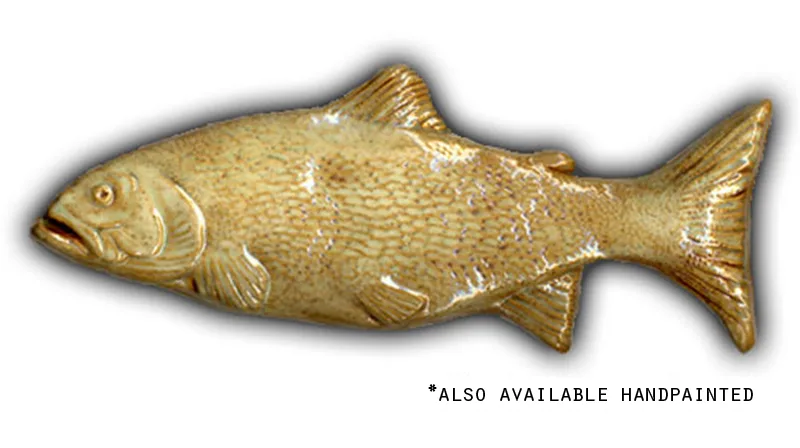 Large Bass - 11" Glazed Ceramic Tile