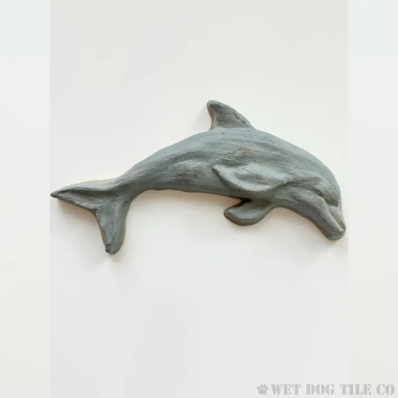 Large Dolphin - 7" Glazed Ceramic Tile