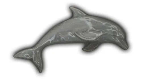 Large Dolphin - 7" Glazed Ceramic Tile
