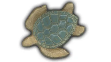 Large Flat Sea Turtle - 6" Glazed Ceramic Tile