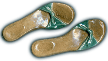 Large Flip Flops - 8" Glazed Ceramic Tiles