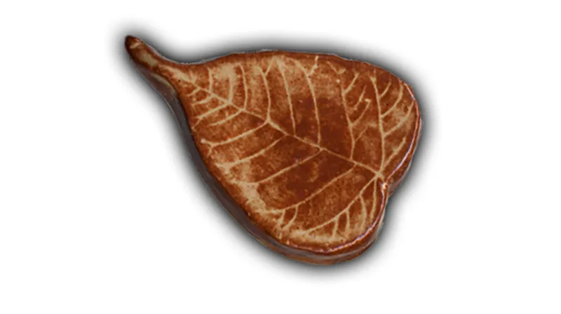 Leaf #1 - 3" Glazed Ceramic Tile 1 Leaf #1 - 3" Glazed Ceramic Tile
