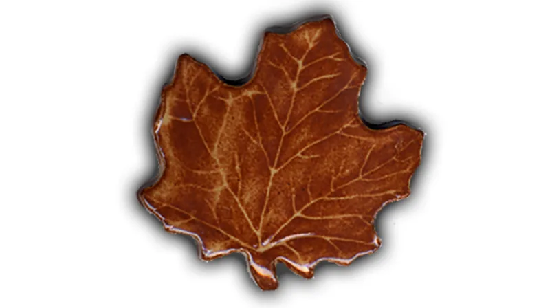 Leaf #2 - 3" Glazed Ceramic Tile 1 Leaf #2 - 3" Glazed Ceramic Tile