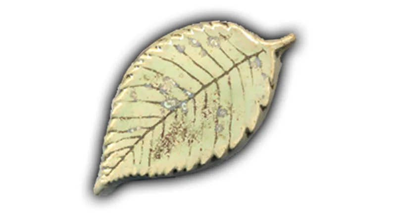 Leaf #4 - 3" Glazed Ceramic Tile 1 Leaf #4 - 3" Glazed Ceramic Tile